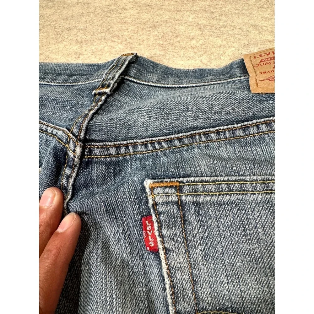 Levis 501 Straight Fit Jeans Men 36x36 Blue Denim Cotton Button Fly Mid Rise